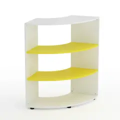 Mobile Scuola Kubò Bianco Angolare H 110 cm. Ripiani Giallo - Conforme CAM