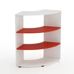 Mobile Scuola Kubò Bianco Angolare H 110 cm. Ripiani Rosso - Conforme CAM