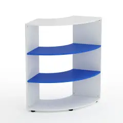 Mobile Scuola Kubò Bianco Angolare H 110 cm. Ripiani Azzurro - Conforme CAM