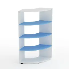 Mobile Scuola Kubò Bianco Angolare H 150 cm. Ripiani Blu Orizzonte - Conforme CAM