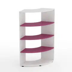 Mobile Scuola Kubò Bianco Angolare H 150 cm. Ripiani Fucsia - Conforme CAM