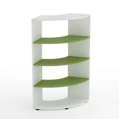 Mobile Scuola Kubò Bianco Angolare H 150 cm. Ripiani Verde Kiwi - Conforme CAM