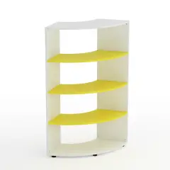 Mobile Scuola Kubò Bianco Angolare H 150 cm. Ripiani Giallo - Conforme CAM