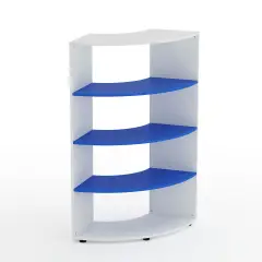 Mobile Scuola Kubò Bianco Angolare H 150 cm. Ripiani Azzurro - Conforme CAM