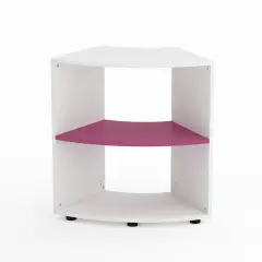 Mobile Scuola Kubò Bianco Curvo 60 Gradi H 75 cm. Ripiani Fucsia - Conforme CAM