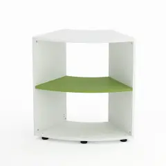 Mobile Scuola Kubò Bianco Curvo 60 Gradi H 75 cm. Ripiani Verde Kiwi - Conforme CAM