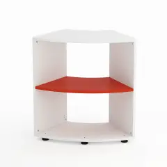 Mobile Scuola Kubò Bianco Curvo 60 Gradi H 75 cm. Ripiani Rosso - Conforme CAM