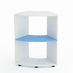 Mobile Scuola Kubò Bianco Curvo 60 Gradi H 90 cm. Ripiani Blu Orizzonte - Conforme CAM