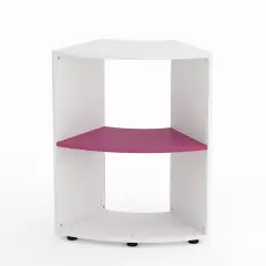 Mobile Scuola Kubò Bianco Curvo 60 Gradi H 90 cm. Ripiani Fucsia - Conforme CAM