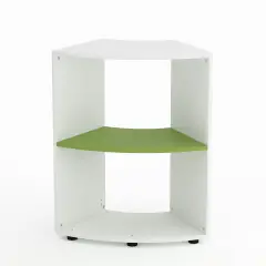 Mobile Scuola Kubò Bianco Curvo 60 Gradi H 90 cm. Ripiani Verde Kiwi - Conforme CAM