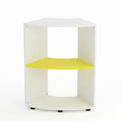 Mobile Scuola Kubò Bianco Curvo 60 Gradi H 90 cm. Ripiani Giallo - Conforme CAM