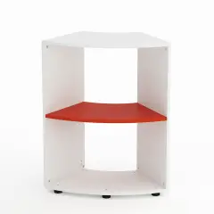 Mobile Scuola Kubò Bianco Curvo 60 Gradi H 90 cm. Ripiani Rosso - Conforme CAM