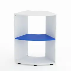 Mobile Scuola Kubò Bianco Curvo 60 Gradi H 90 cm. Ripiani Azzurro - Conforme CAM