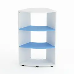 Mobile Scuola Kubò Bianco Curvo 60 Gradi H 110 cm. Ripiani Blu Orizzonte - Conforme CAM