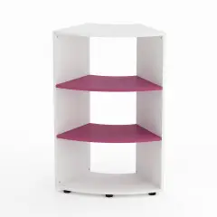Mobile Scuola Kubò Bianco Curvo 60 Gradi H 110 cm. Ripiani Fucsia - Conforme CAM