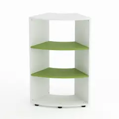 Mobile Scuola Kubò Bianco Curvo 60 Gradi H 110 cm. Ripiani Verde Kiwi - Conforme CAM