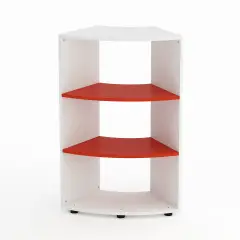 Mobile Scuola Kubò Bianco Curvo 60 Gradi H 110 cm. Ripiani Rosso - Conforme CAM