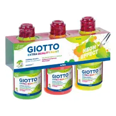 Tempera Giotto Fluo 250 ml - Set 3 Colori Fluorescenti FILA