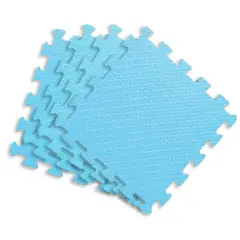 Maxi Tappeti Puzzle per Bambini Eva 120x120 cm - Set 4 Pezzi Celeste