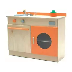 Blocco Cucina Double Lavello-Lavatrice – Cucina Giocattolo in Legno per Bambini
