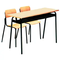 Banco Biposto Senza Poggiapiedi con Sottopiano in Lamiera – 130x50x76 cm | Conforme CAM