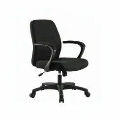Poltrona Elegance con Braccioli – Tessuto Nero Ergonomica per Ufficio