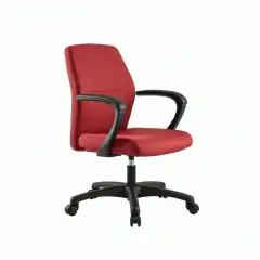 Poltrona Elegance con Braccioli – Tessuto Rosso Ergonomica per Ufficio