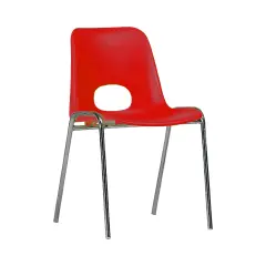 Sedia Impilabile Kastilene H 46 Cm - Rosso, Per Ambienti Scolastici