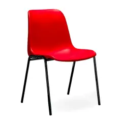 Sedia Per Adulti Impilabile Helene Altezza 46 Cm Rosso Per Ambienti Scolastici - Conforme CAM