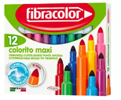Fibracolor Colorito Maxi Pennarelli – Astuccio 12 Pennarelli - Rosso