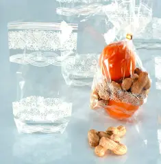 Sacchetti con Decoro Bianco – 140x235 mm - 10 Pezzi – Trasparenti e Alimentari