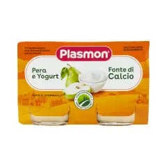 Plasmon Merenda Pera e Yogurt 2x120g – Merenda Cremosa alla Frutta per Bambini