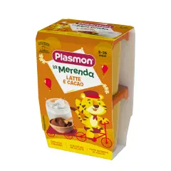 Plasmon Merenda Latte al Cacao 2x120g – Merenda Cremosa al Latte per Bambini