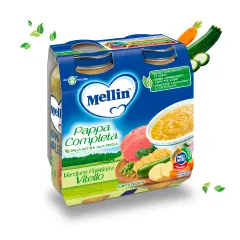 Mellin Pappa Completa Vitello 250g x 2 – Pasto Bilanciato e Nutriente per Bambini