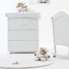 Bagnetto Fasciatoio Tato New Beige Nanàn con Vaschetta e 3 Cassetti