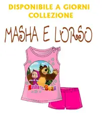 T-SHIRT COTONE CON GLITTER BIMBA MASHA E L'ORSO