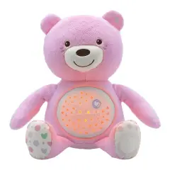 Chicco First Dream Baby Bear Rosa Pupazzo Proiettore con Luce Notturna