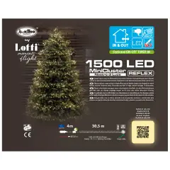 Luci di Natale Lotti - Catena 1500 Led Bianco Caldo - Filo Verde da 30,5 metri
