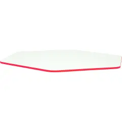 Top Tavolo Esagonale cm. 144,5x128 Bianco C/Bordo Rosso