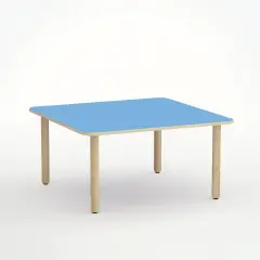 Tavolo Forma Quadrato H 46 Cm - Misura 1 - Blu Orizzonte per Scuole Nido D'infanzia - Conforme CAM