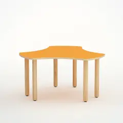 Tavolo Onda Esatondo H 55 Cm - Misura 3 - Arancio Per La Scuola Primaria - Conforme CAM