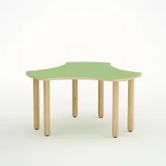 Tavolo Onda Esatondo H 46 Cm - Misura 1 - Verde  Per La Scuola Nidi D'infanzia - Conforme CAM