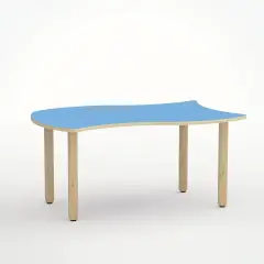 TAVOLO ONDA VERSO H 52 CM - MISURA 2 - BLU ORIZZONTE