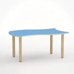 TAVOLO ONDA VERSO H 52 CM - MISURA 2 - BLU ORIZZONTE