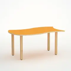 Tavolo Onda Reverso Misura 3 Arancio Per Scuola Primaria - Conforme CAM