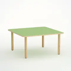 Tavolo Forma Quadrato H 55 Cm - Misura 3 - Verde Per Scuola Primaria - Conforme CAM
