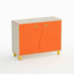 Mobile Scuola Infanzia Onda a 2 Ante Altezza 80 cm. Arancio - Conforme CAM