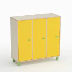 Mobile Scuola Infanzia Spogliatoio Onda con Ante Giallo - Conforme CAM