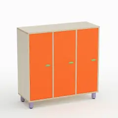 Mobile Scuola Infanzia Spogliatoio Onda con Ante Arancio - Conforme CAM