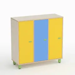 Mobile Scuola Infanzia Spogliatoio Onda con Ante Colori Assortiti - Conforme CAM